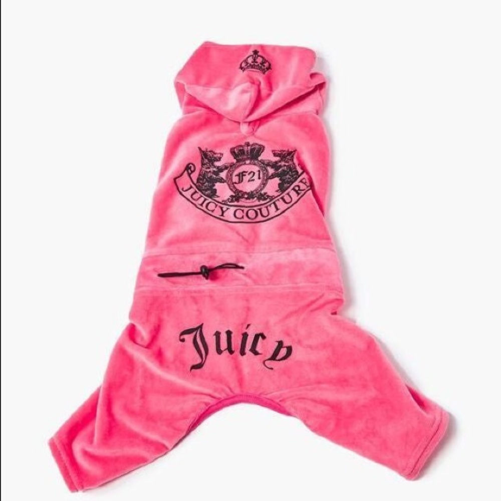 Brand New Juicy Couture Pink Velour Dog Tracksuit